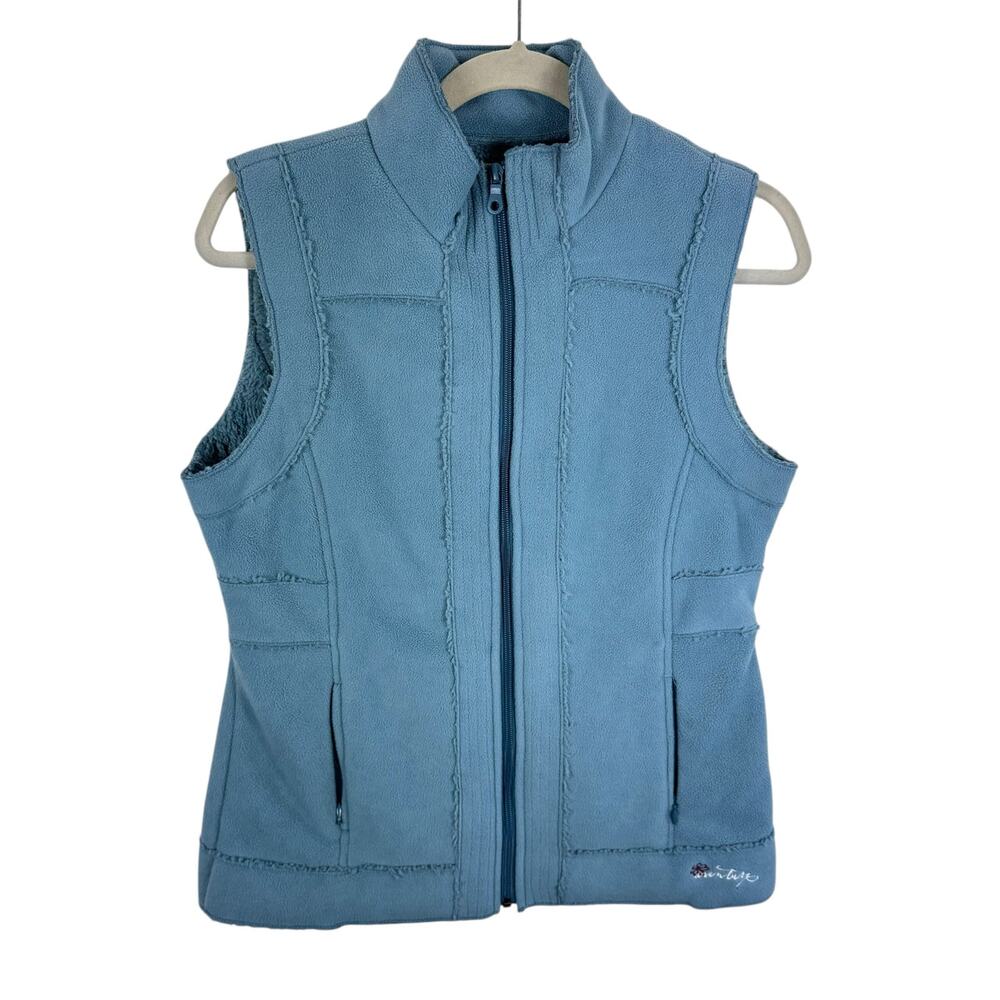 Aventura‎ Blue Fleece Sherpa Lined Full Zip Mock Neck Pockets Vest Outdoors M